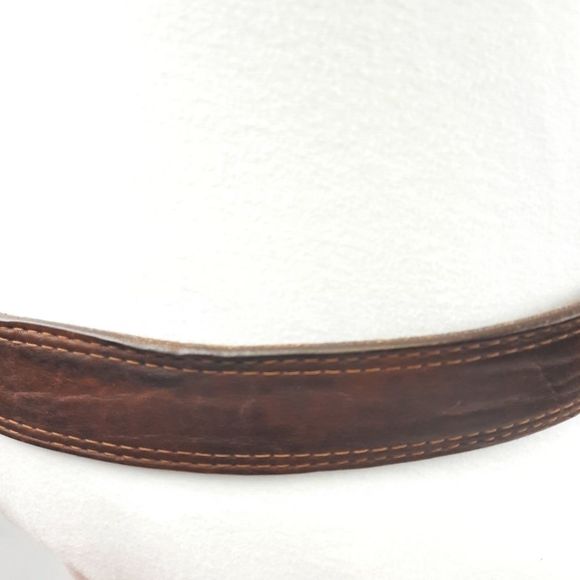 Antique Farmall tractor plaque buckle brass Salvatori corsica cowhide full grain - Picture 4 of 16